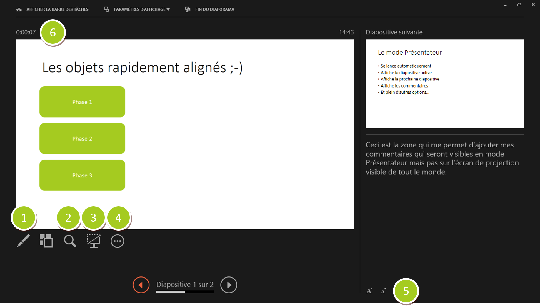 Mode d'affichage Présentateur dans PowerPoint